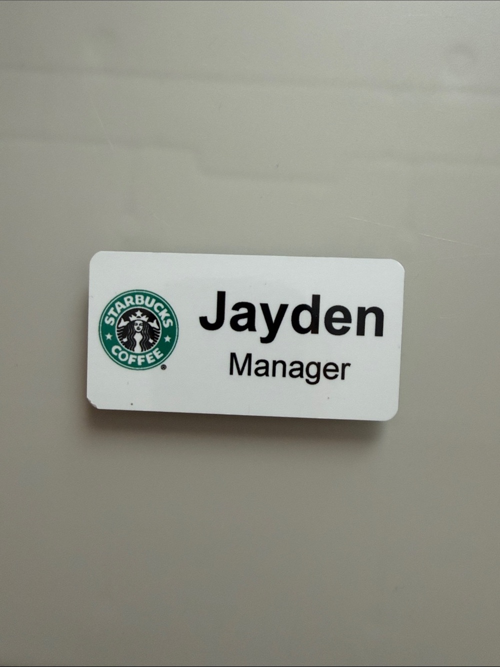 Magnetic Starbucks Name Tag